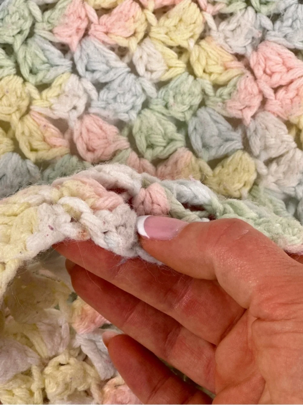 Pastel Crochet Baby Blanket Shell Stitch Nursery Afghan OS